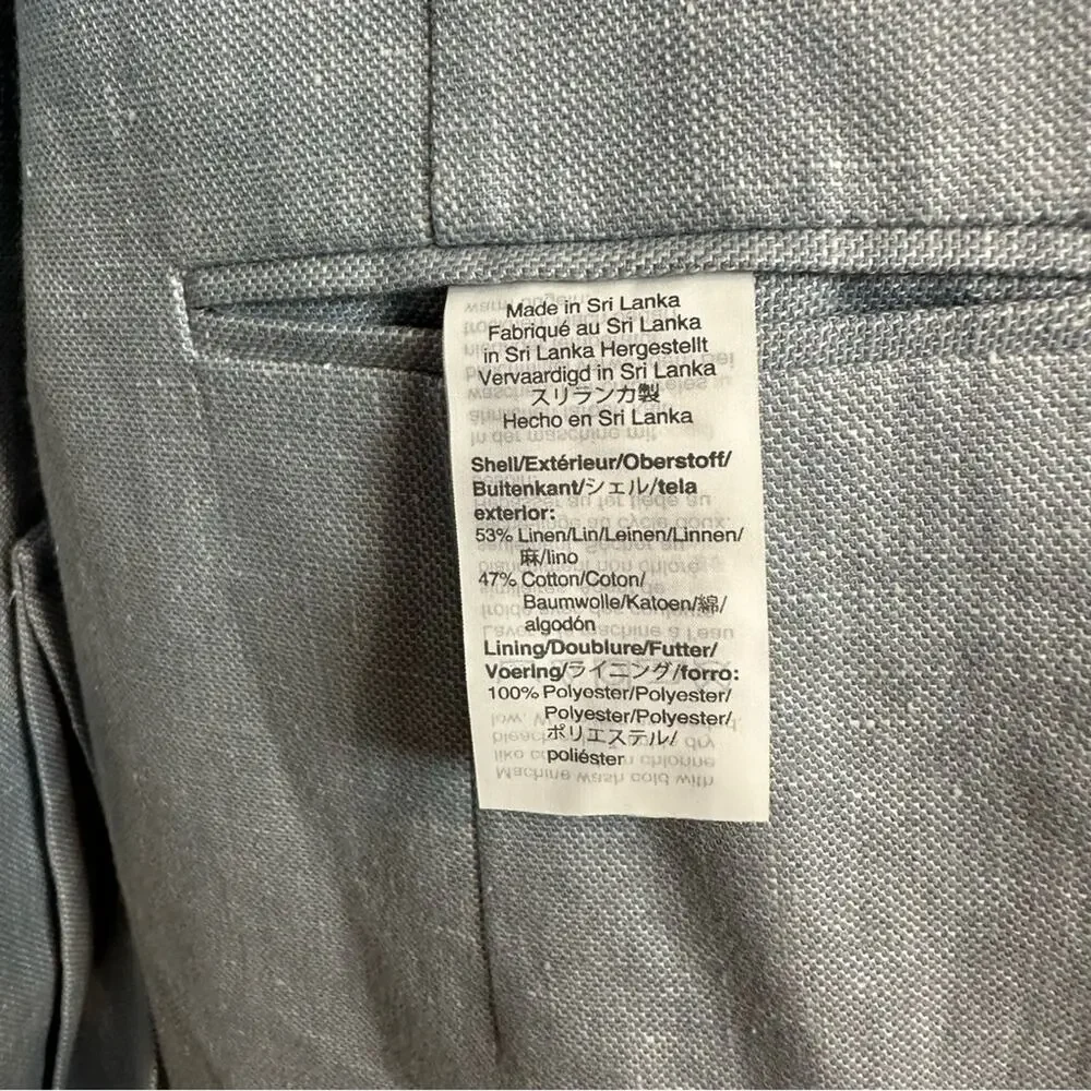 J. by J. Crew Thompson Linen Blazer Light Blue Sport Coat Jacket 42